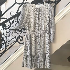 J. Crew snakeskin print long sleeve dress